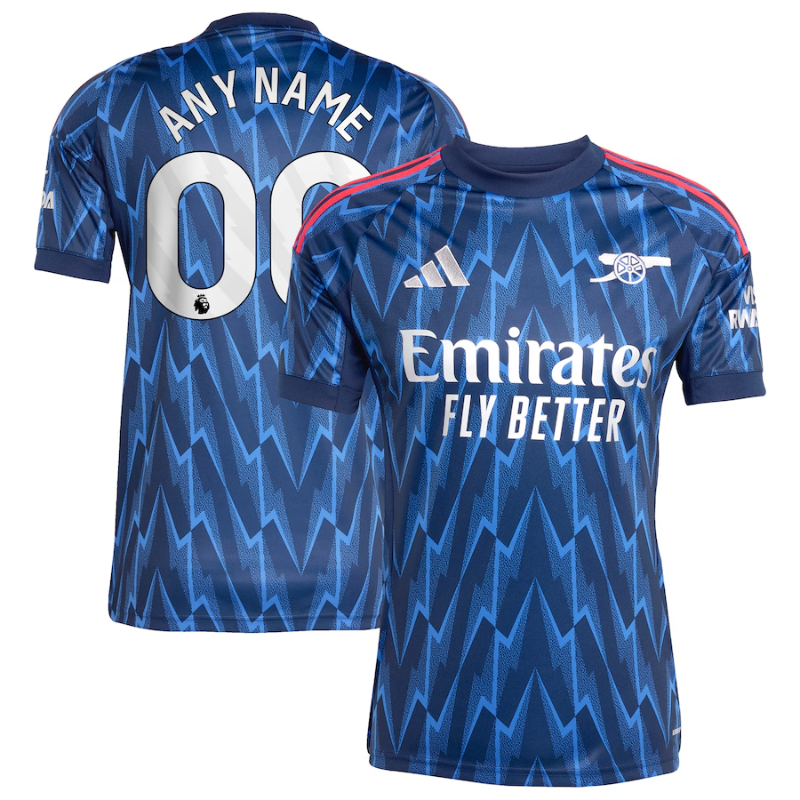 Arsenal adidas 2025/26 Away Custom Jersey - Blue Adidas