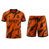 Jerseys Teams Leagues Orange & Black Marble Performance Football Kit – Premium Soccer Jersey and Shorts Set