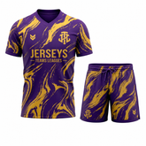Jerseys Teams Leagues Purple & Gold Marble Performance Football Kit – Premium Soccer Jersey and Shorts Set