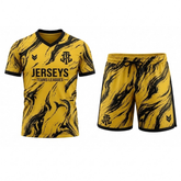 JerseysTeamsLeagues Yellow & Black Marble Performance Football Kit – Premium Soccer Jersey and Shorts Set