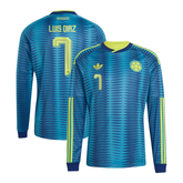 Luis Diaz Colombia National Team adidas 2026 Away Long Sleeve Jersey - Turquoise
