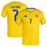 Luis Diaz Colombia National Team adidas 2026 Home Jersey - Yellow