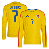 Luis Diaz Colombia National Team adidas 2026 Home Long Sleeve Jersey - Yellow