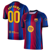 Men's Premium Blue and Red Multi-Stripe Football Shirt Barcelona – Slim Fit Pro-Style Matchday Performance Top