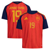 Men's Premium Red and Navy Custom Football Shirt – Slim Fit Pro-Style Matchday Performance Top (Lamine Yamal)