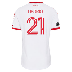 Toronto Style White & Red Linear Stripe Soccer Jersey (Osorio)