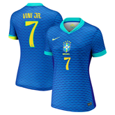 Vini Jr. Brazil National Team Nike Women's 2024 Away Jersey - Blue