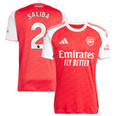 William Saliba Arsenal adidas 2025/26 Home Player Jersey - Red Adidas