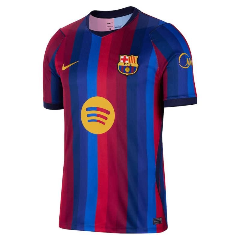 Men's Premium Blue and Red Multi-Stripe Football Shirt Barcelona – Slim Fit Pro-Style Matchday Performance Top
