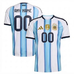 Argentina Men's Premium Sky Blue and White Striped Football Jersey – Regular Fit Customizable Matchday Tee