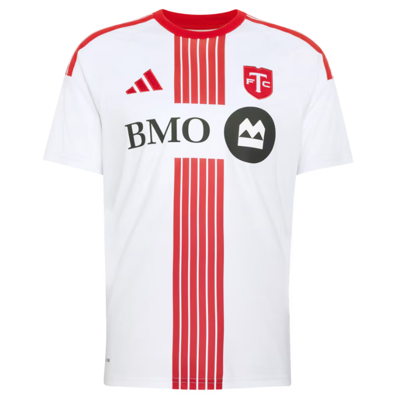 Toronto Style White & Red Central Stripe Soccer Jersey (Zimmerman)