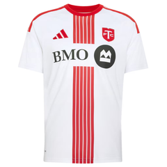 Toronto Style White & Red Vertical Stripe Soccer Jersey (Sargent)